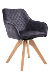 Armchair vintage velvet velor, black