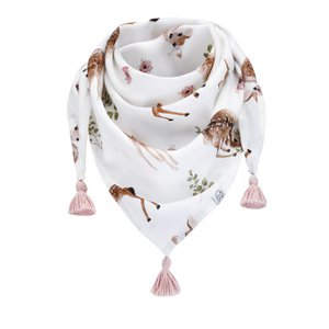 Bamboo scarf with tassels - Fawns - dusty pink