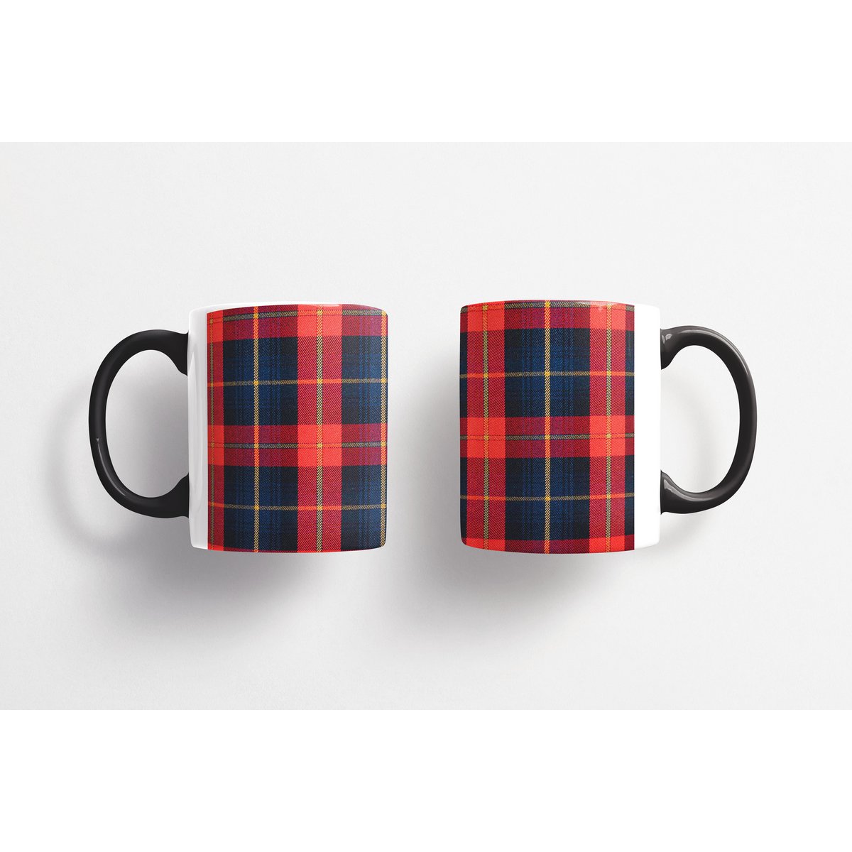 Tazza in ceramica tartan 325 ml - QUADRATI BLU SCURO/ROSSO