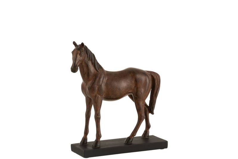 J-Line decoratie Paard - polyresin - bruin - small