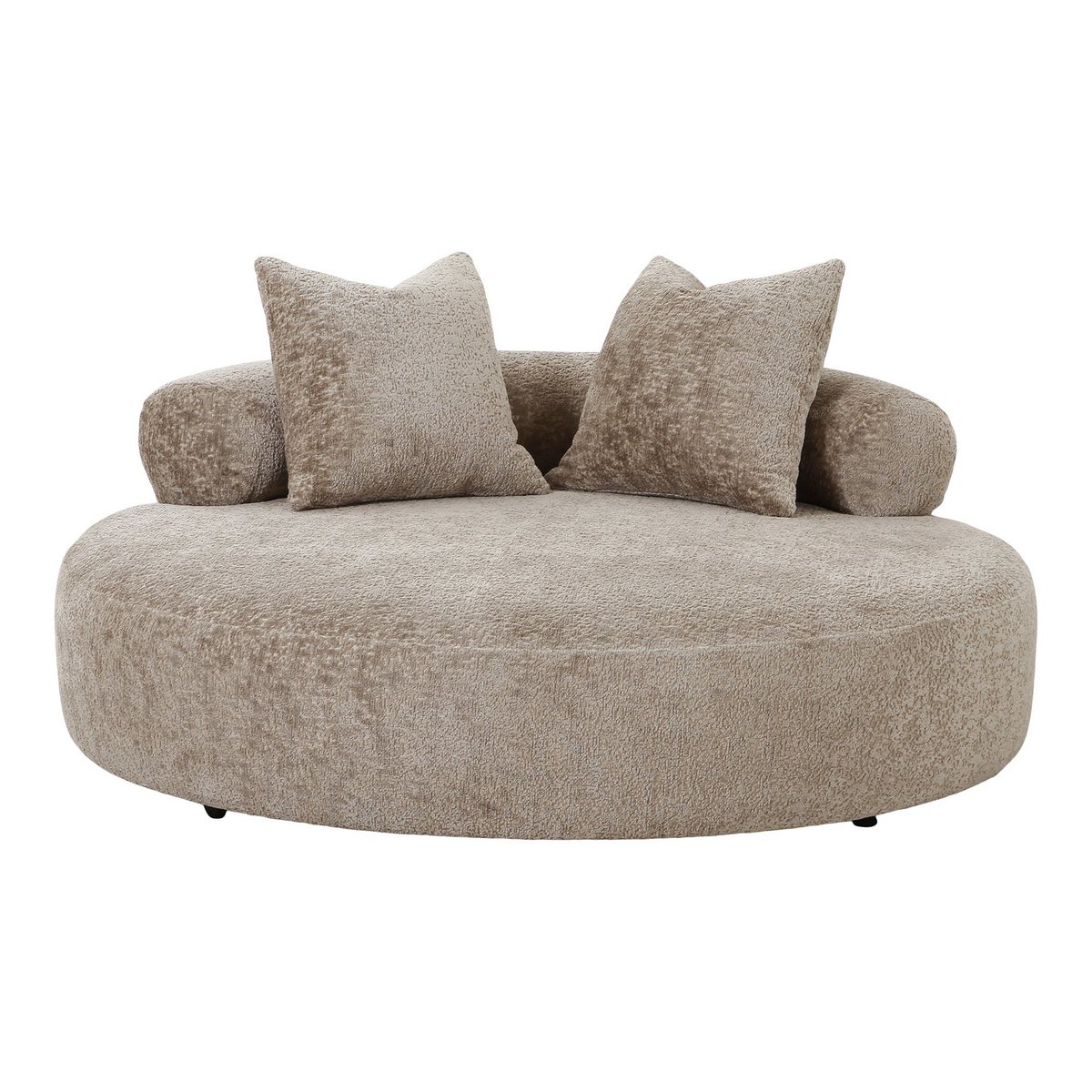 Cairo Daybed - Daybed with 2 pillows in chenille, round, natural, HN1251