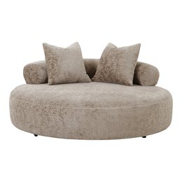 Cairo Daybed - Daybed with 2 pillows in chenille, round, natural, HN1251