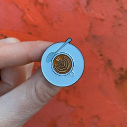 Spilla smaltata "Tazza di caffè"
