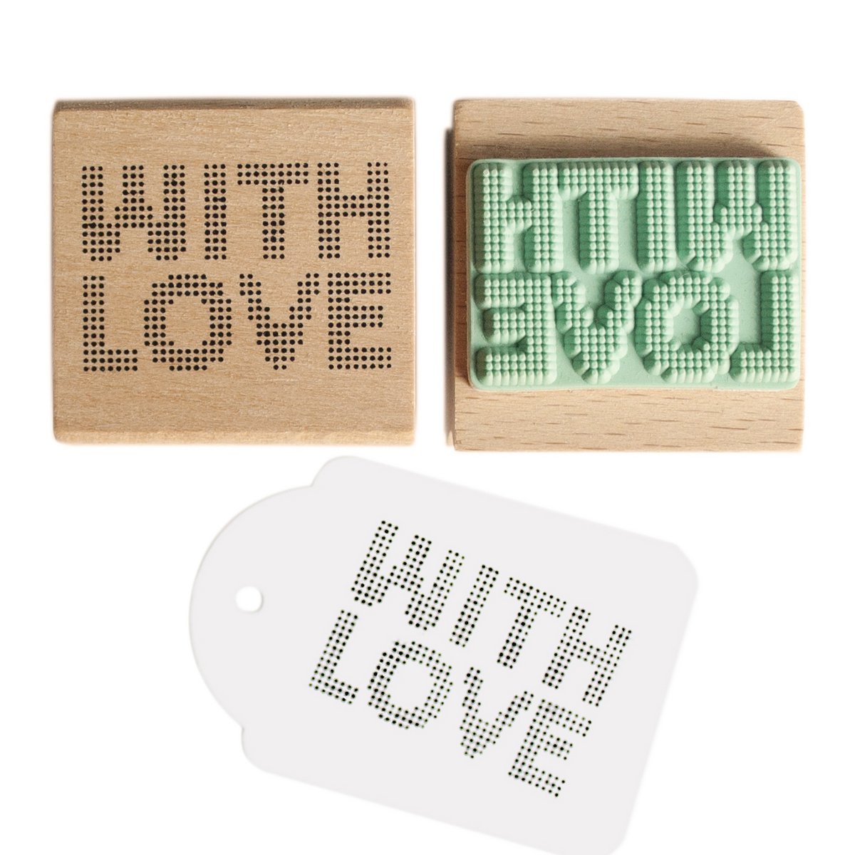 Mit Liebe (gepunktet) Textstempel