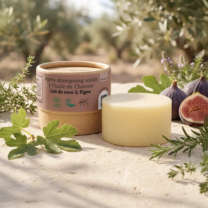 Solid conditioner with hemp oil