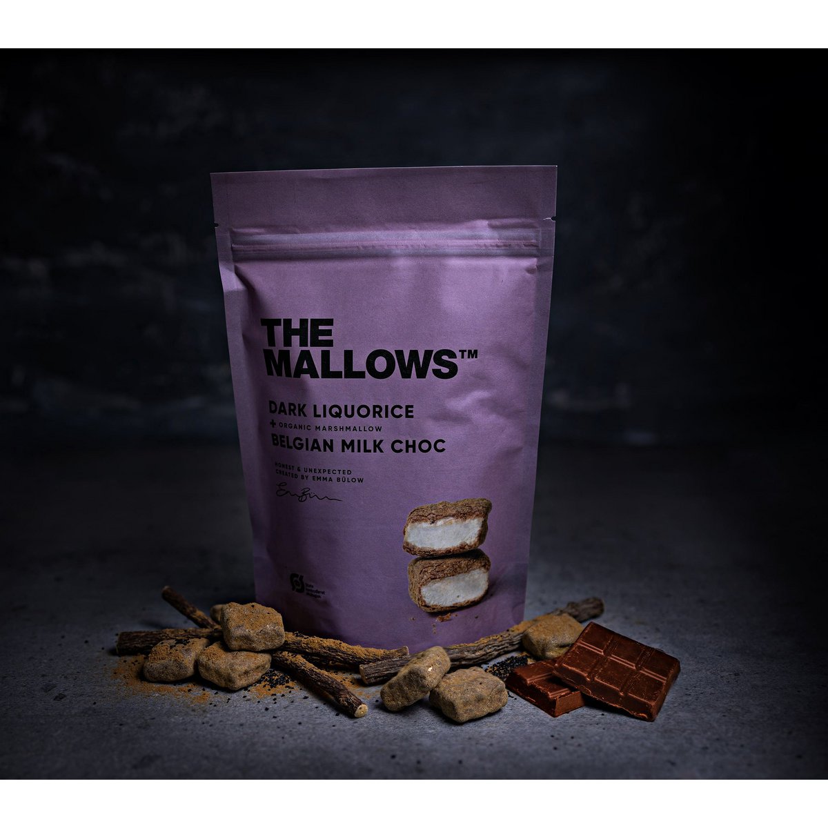Donkere zoethout - Marshmallows, zoethout + Belgische Milk Choc 4.5G