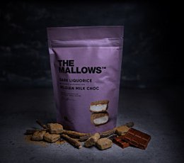 Regaliz oscuro - malvaviscos, regaliz + leche belga Choc 4.5g