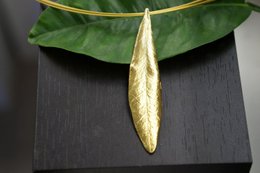 Gold Olive Leaf Pendant, Handmade Nature Jewelry, Organic Tree Necklace, Gift for Luck & Longevity, Eco Sustainable Sterling Silver 925