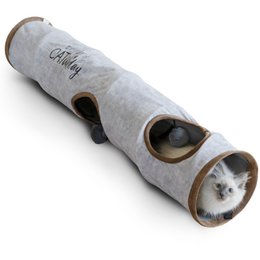 Túnel para gatos de alta calidad con 3 mirillas.