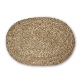 Ovale gewebte Indoor-Fußmatte Natürliches Seegras Rutschfest Schmutz Eingang Teppich Eingang Willkommen Fußmatte Fußmatte Teppich Für Terrasse Haustür 60X40cm