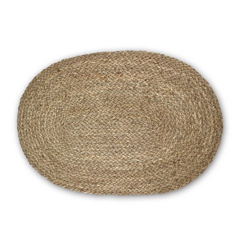 Ovale gewebte Indoor-Fußmatte Natürliches Seegras Rutschfest Schmutz Eingang Teppich Eingang Willkommen Fußmatte Fußmatte Teppich Für Terrasse Haustür 60X40cm