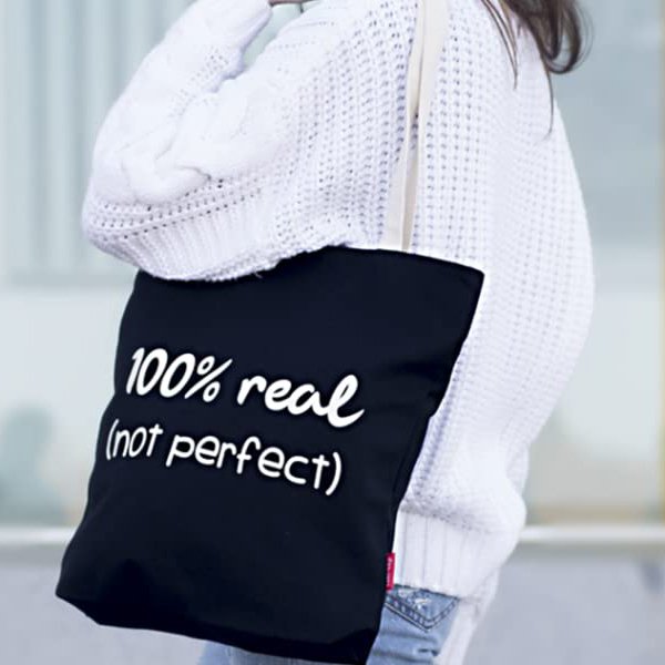 Totebags Big Bag Model "100% Real. Not Perfect"