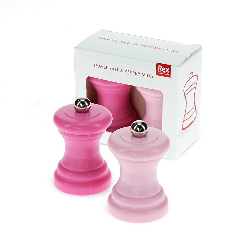 Set macina sale e pepe da viaggio - Rosa