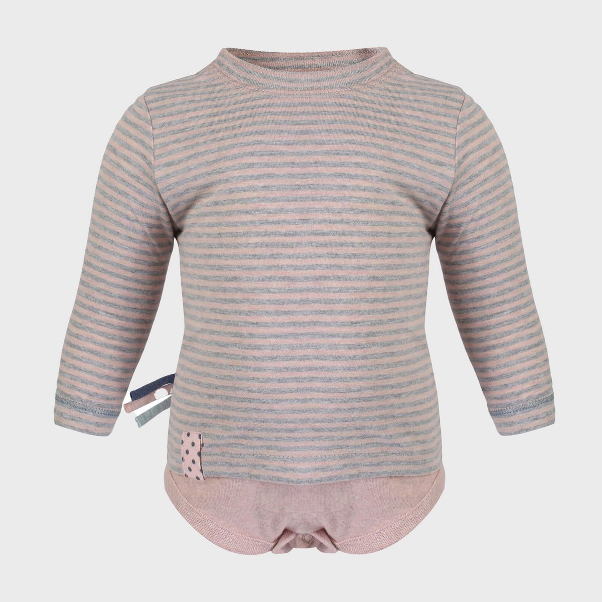 OrganicEra Organiczny t-shirt dla niemowląt L/S w różowe paski