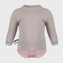 OrganicEra Organiczny t-shirt dla niemowląt L/S w różowe paski