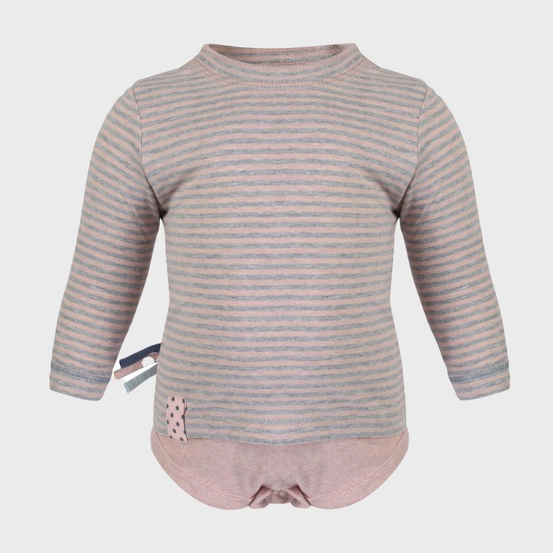 OrganicEra Organiczny t-shirt dla niemowląt L/S w różowe paski