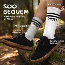 Cotton Crew Socks Stripes + Logo white