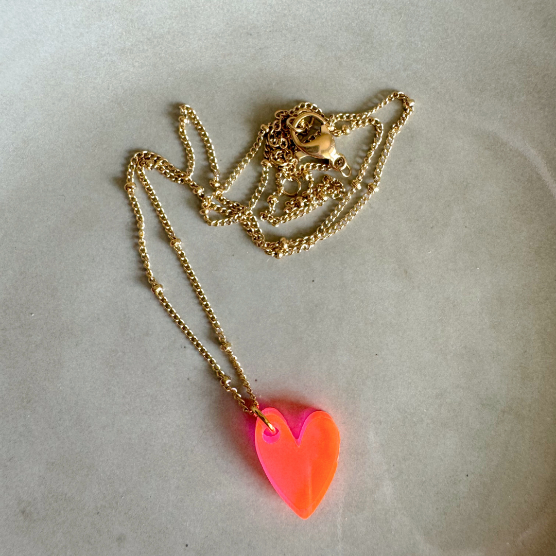 Charmes Ketting Lume | Coeur Néon Rose Or