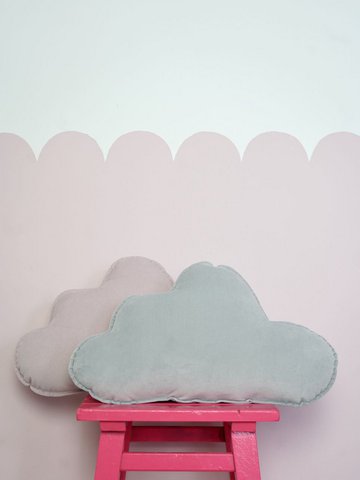 Samtwolkenkissen für Babyzimmer „Grau“