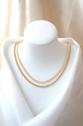 24K Twisted Rope Chain Necklace