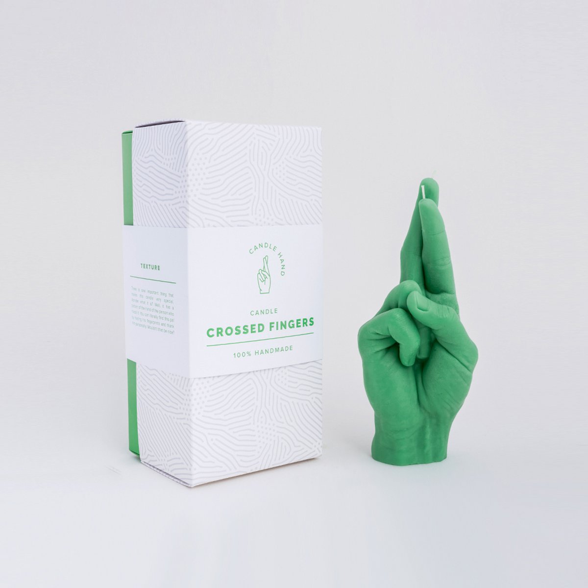 Gekreuzte Finger Kerzengrün