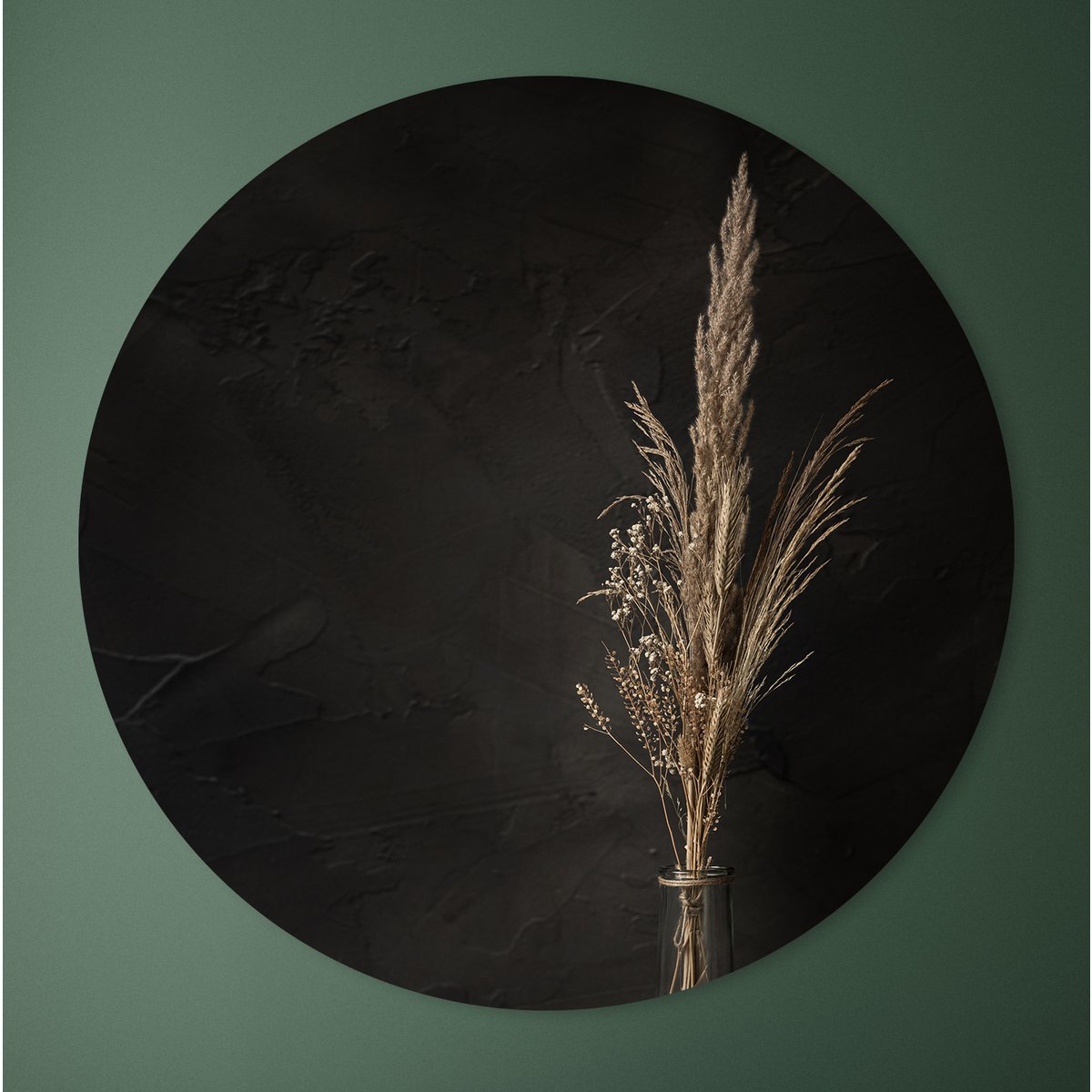 Cercle mural - Fleurs séchées - Qualité Dibond Premium