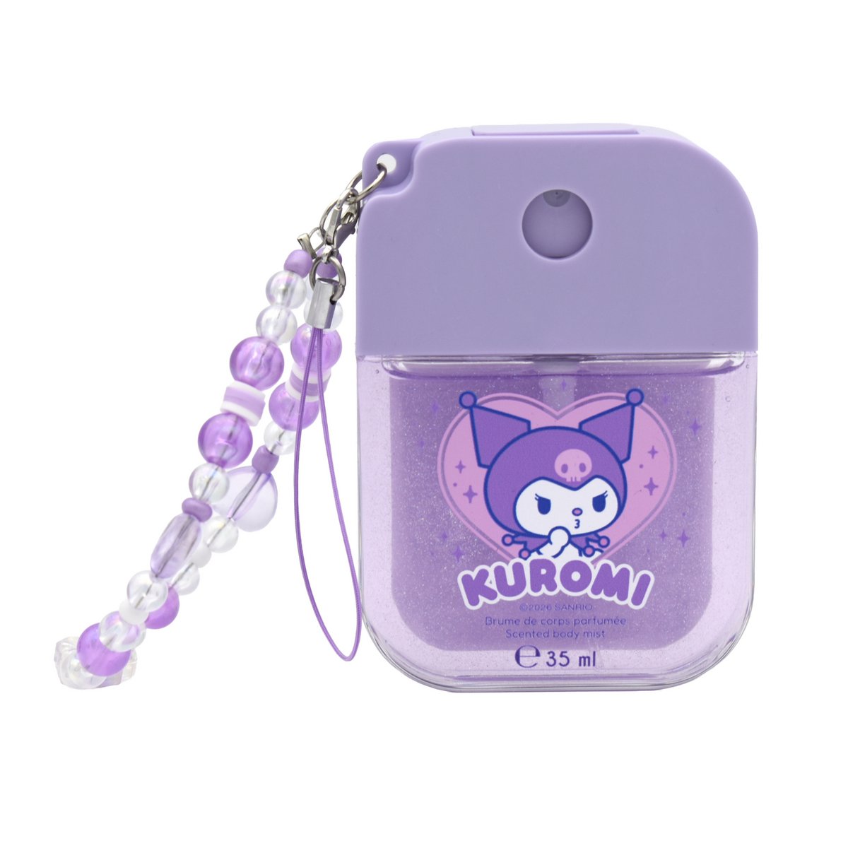 Kuromi Perfumed Body Mist 35 ml with Charms Bracelet and Pearls
