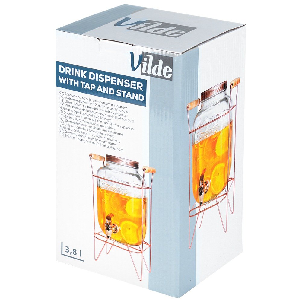 Dispenser with Tap and Stand Gold 4.2 l