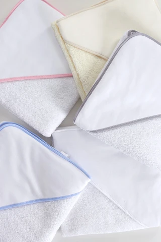 Baby Hooded Bath Towel to Paint, White