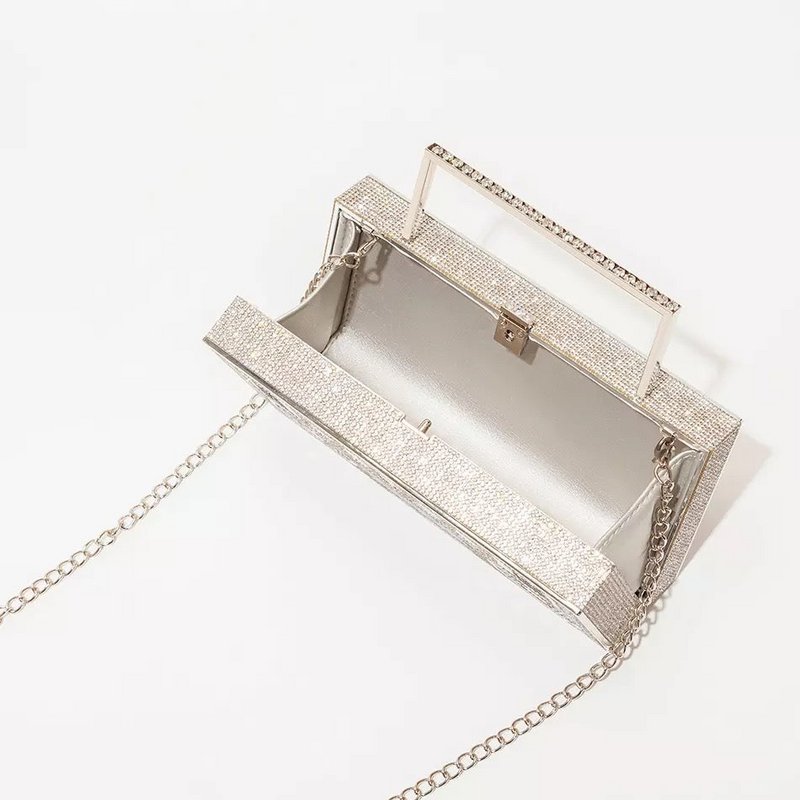 Saint Tropez Gold Diamond Pavé Tape Aftentaske