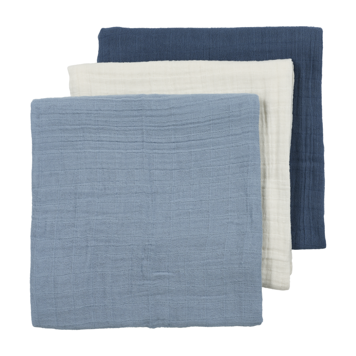 Natural/jeans blue/indigo 70x70cm - 3-pack