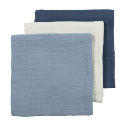 Natural/jeans blue/indigo 70x70cm - 3-pack
