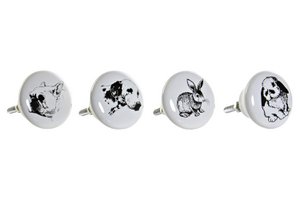 METAL CERAMIC KNOB 4X6,5X4 DOG 4 ASSORTMENTS. MB177082