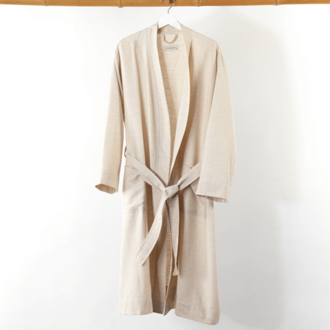 Knidos Linen Unisex Hammam Robe, Natural