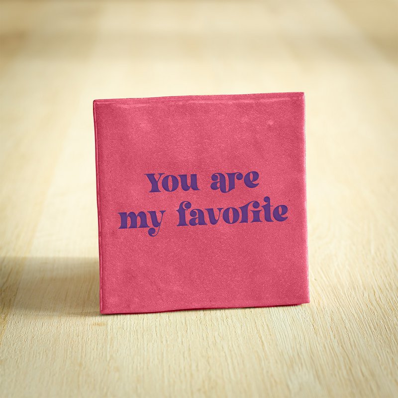 Tegeltje - You are my favorite | Donkerroze | 10x10cm