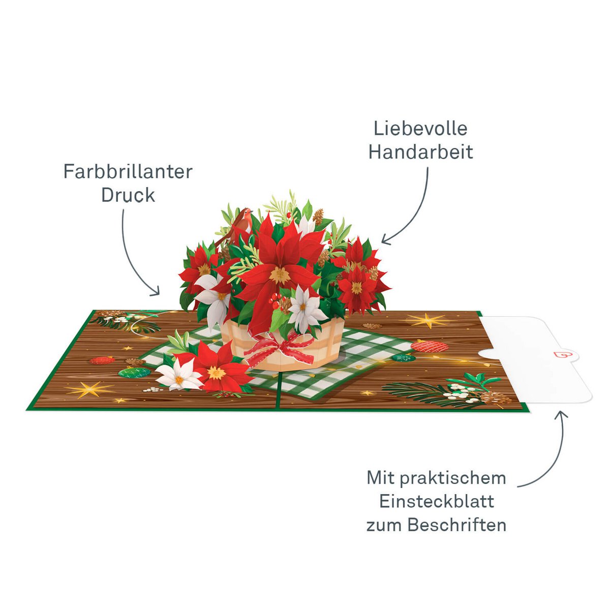 Poinsettia pop-up kaart