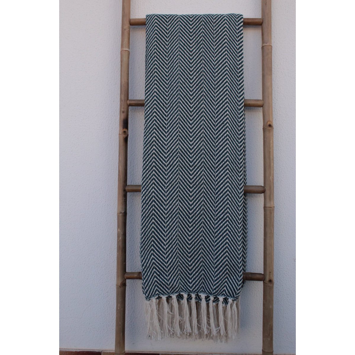 100% Luxurious Stripes ZigZag Cotton Blanket made in Portugal