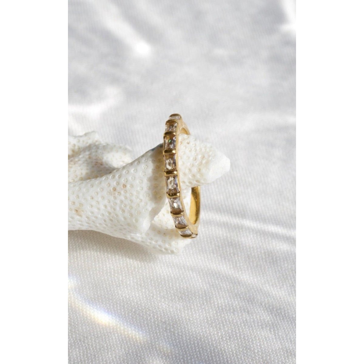Eden - Dainty Crystal Gold Band