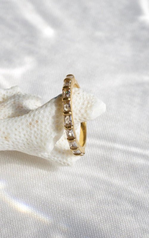 Eden - Dainty Crystal Gold Band
