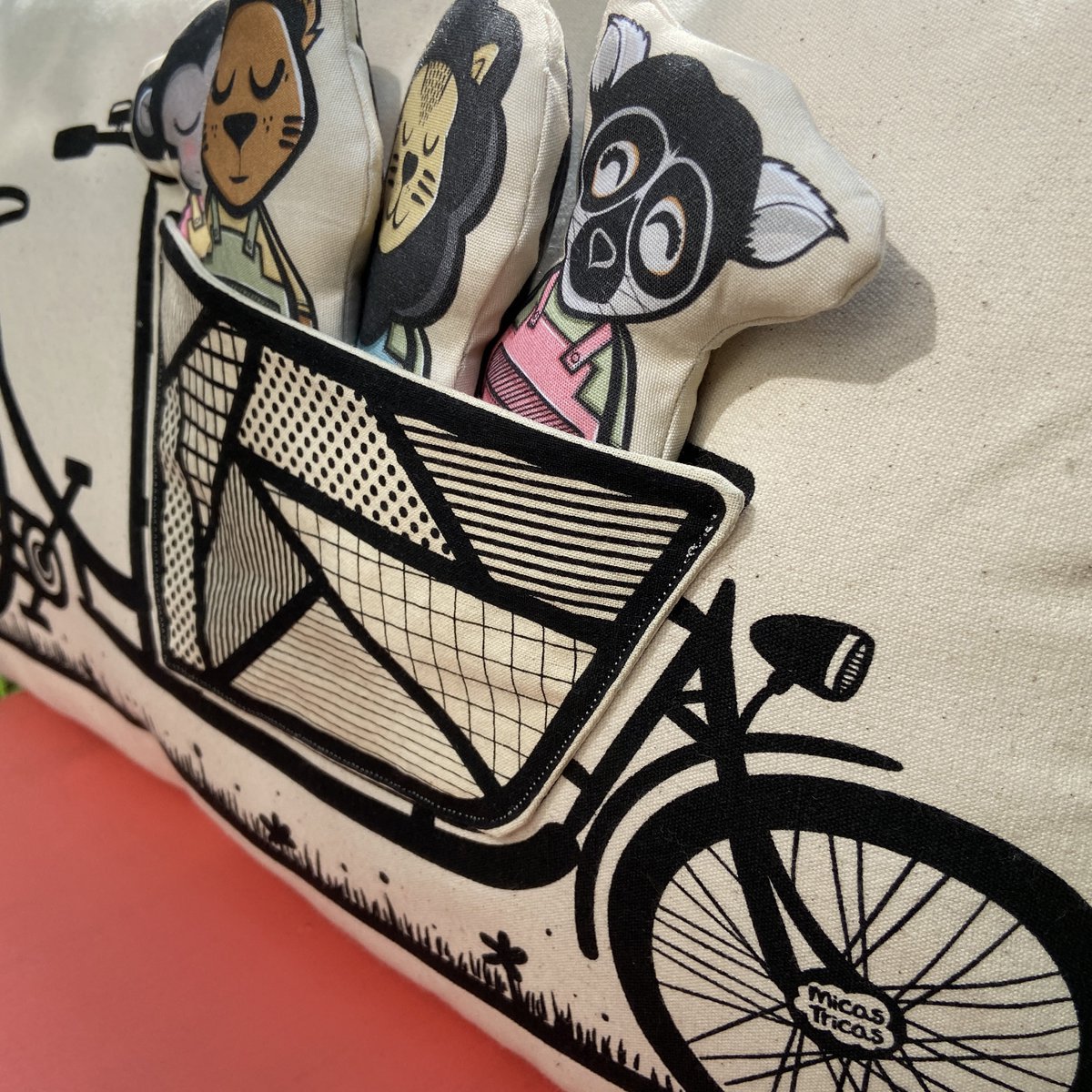 Interactive Organic Cotton Cushion Cover - Bakfiets