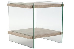 MESITA DE NOCHE CRISTAL MDF 50X50X49 TEMPLADO GRIS MB196164