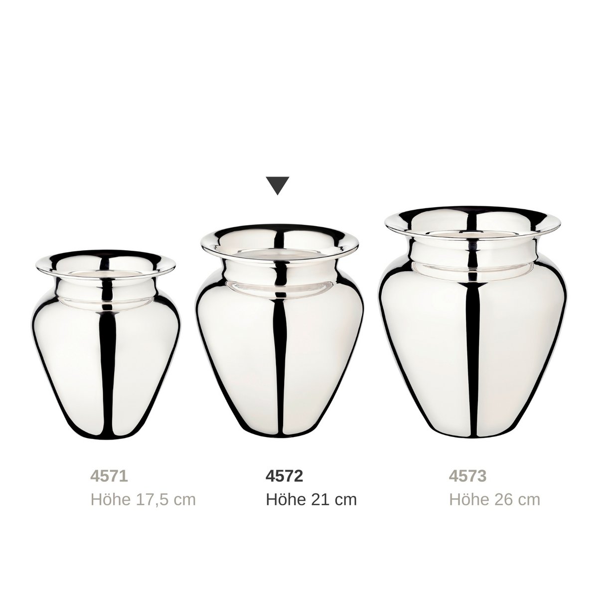 EDZARD Vase Antonia, silver-plated, height 21 cm, diameter 18 cm, opening diameter 12 cm