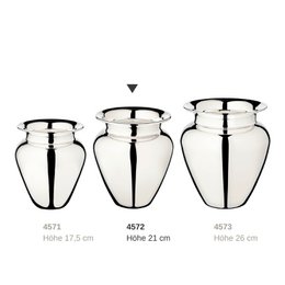 EDZARD Vase Antonia, silver-plated, height 21 cm, diameter 18 cm, opening diameter 12 cm