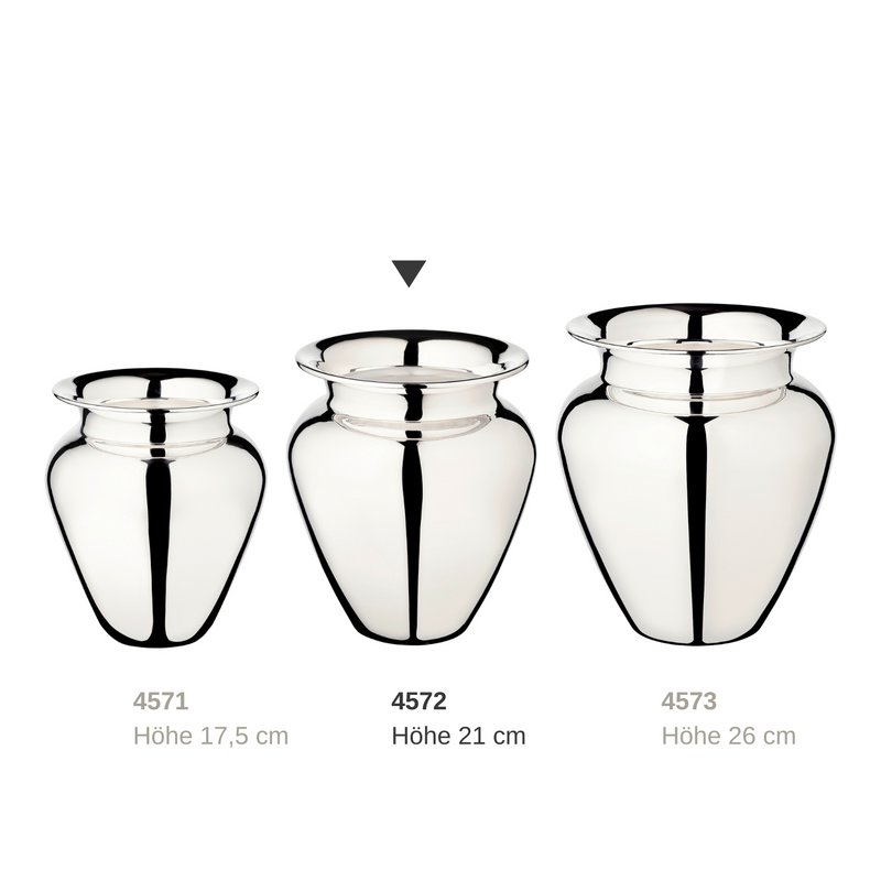 EDZARD Vase Antonia, silver-plated, height 21 cm, diameter 18 cm, opening diameter 12 cm