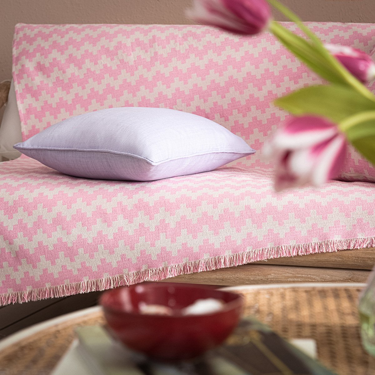 Überwurf GOFIS HOME Sommerwellen Gum Pink 466/ 23