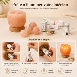 Himalayan Salt Crystal Lamp – 4 massage balls 2Kg – Natural Material – Gift and Decoration Idea