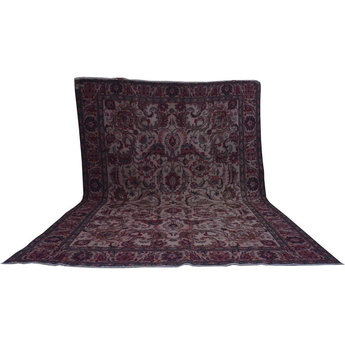 Tappeto orientale rosa vintage sovratinto