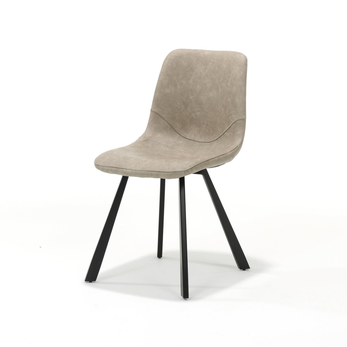 Sedia bari in tessuto nero beige vintage