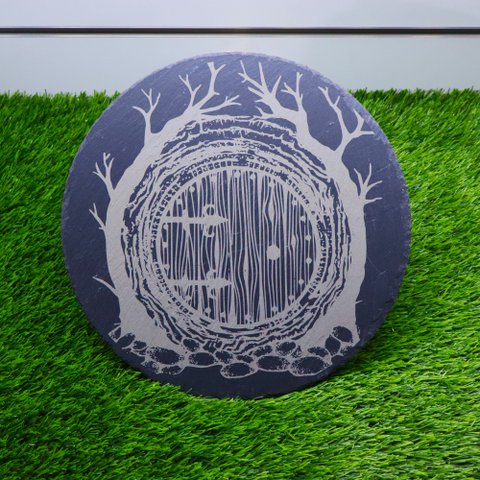 Premium Hobbit Door Slate Serving Board, Kitchen Decor, Lord of the Rings Tolkien Housewarming