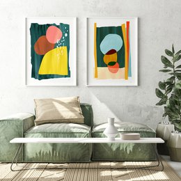 Abstracte cirkel liggende kunstdruk